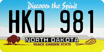ND license plate HKD981