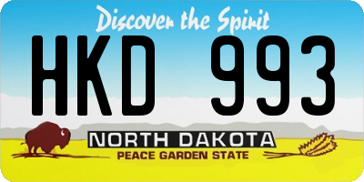 ND license plate HKD993