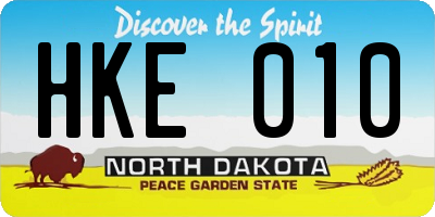 ND license plate HKE010