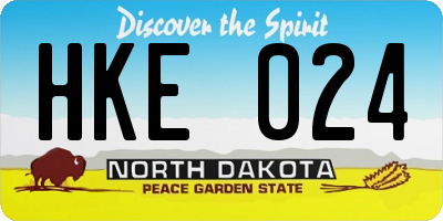 ND license plate HKE024