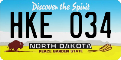 ND license plate HKE034
