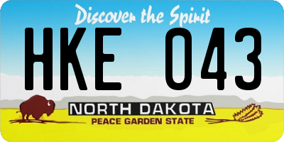 ND license plate HKE043