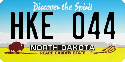 ND license plate HKE044