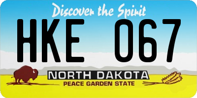 ND license plate HKE067