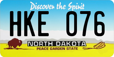 ND license plate HKE076