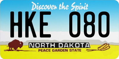 ND license plate HKE080