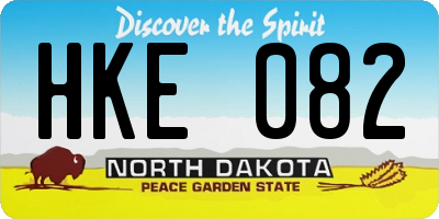 ND license plate HKE082