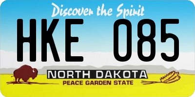 ND license plate HKE085