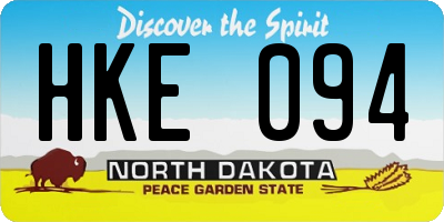 ND license plate HKE094