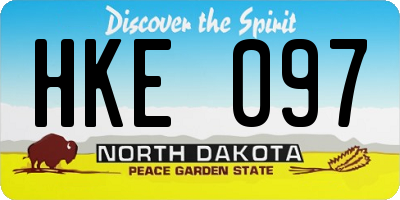 ND license plate HKE097