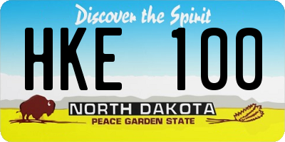 ND license plate HKE100