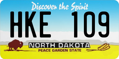 ND license plate HKE109