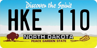 ND license plate HKE110