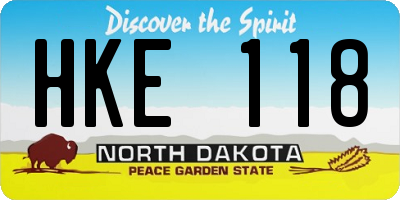 ND license plate HKE118