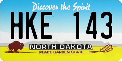 ND license plate HKE143