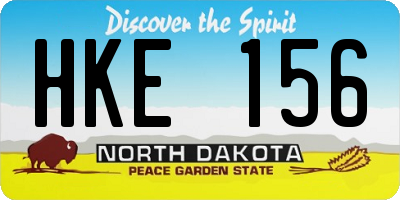 ND license plate HKE156