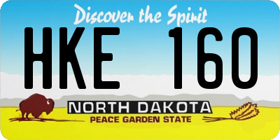 ND license plate HKE160