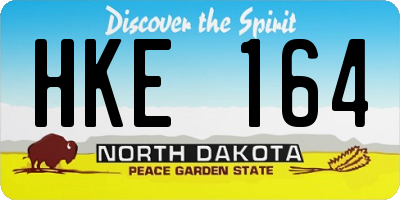 ND license plate HKE164