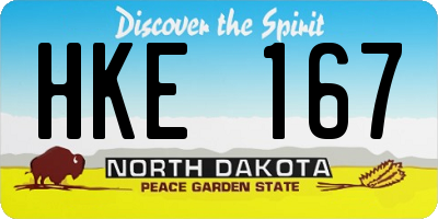 ND license plate HKE167