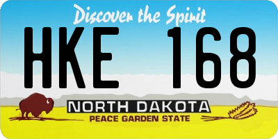 ND license plate HKE168