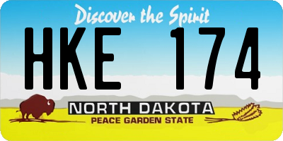 ND license plate HKE174