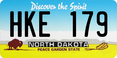 ND license plate HKE179