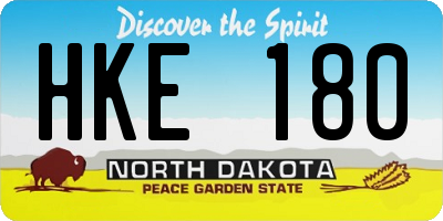 ND license plate HKE180