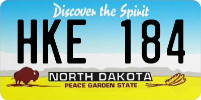 ND license plate HKE184