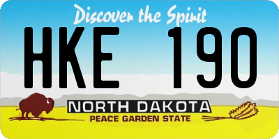 ND license plate HKE190
