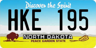ND license plate HKE195