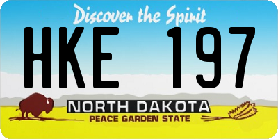 ND license plate HKE197