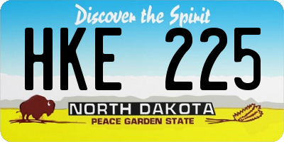 ND license plate HKE225