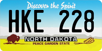 ND license plate HKE228