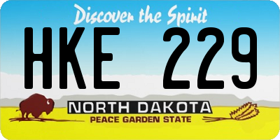 ND license plate HKE229