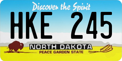 ND license plate HKE245