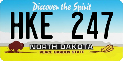 ND license plate HKE247
