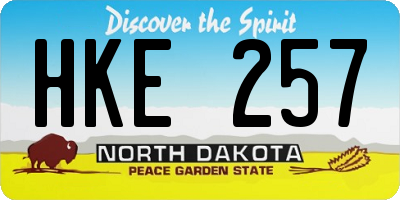 ND license plate HKE257