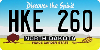 ND license plate HKE260