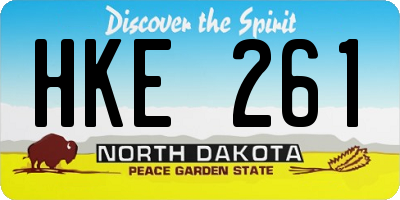 ND license plate HKE261