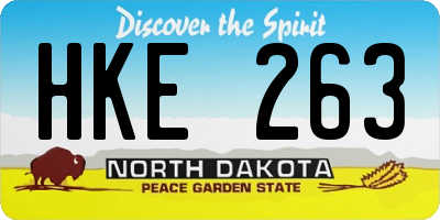 ND license plate HKE263