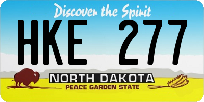 ND license plate HKE277