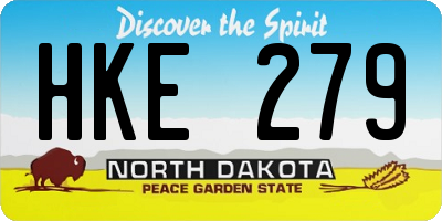 ND license plate HKE279