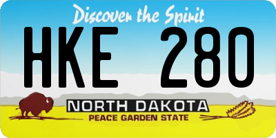 ND license plate HKE280