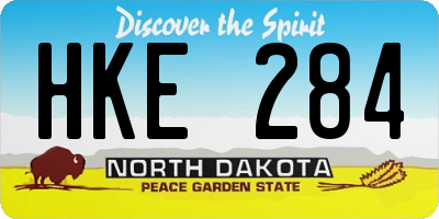 ND license plate HKE284