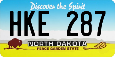 ND license plate HKE287