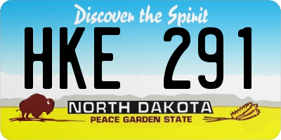 ND license plate HKE291