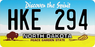 ND license plate HKE294