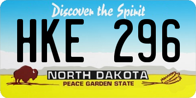 ND license plate HKE296