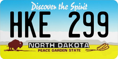 ND license plate HKE299