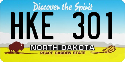 ND license plate HKE301